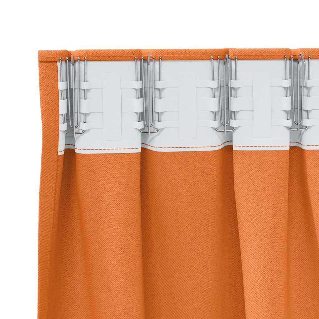 Blackout Curtains with Rings 2 pcs Bright Orange 260 x 140 cm
