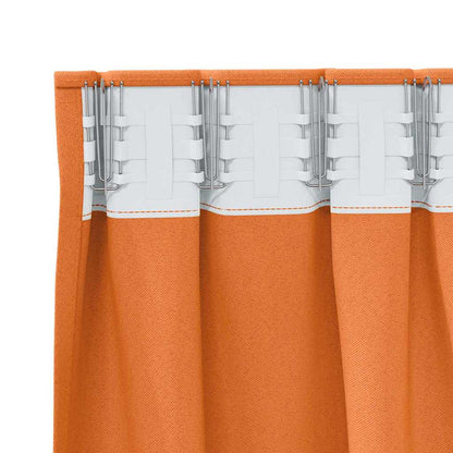 Blackout Curtains with Rings 2 pcs Bright Orange 260 x 140 cm