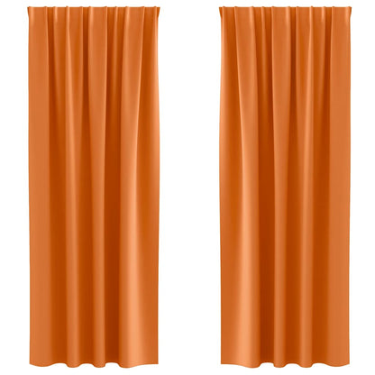 Blackout Curtains with Rings 2 pcs Bright Orange 260 x 140 cm