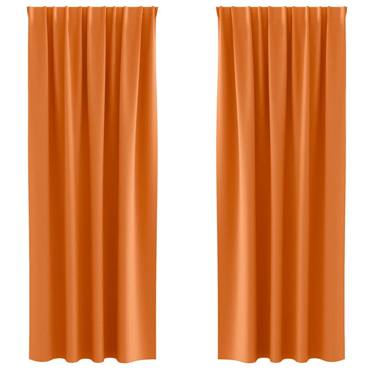 Blackout Curtains with Rings 2 pcs Bright Orange 260 x 140 cm