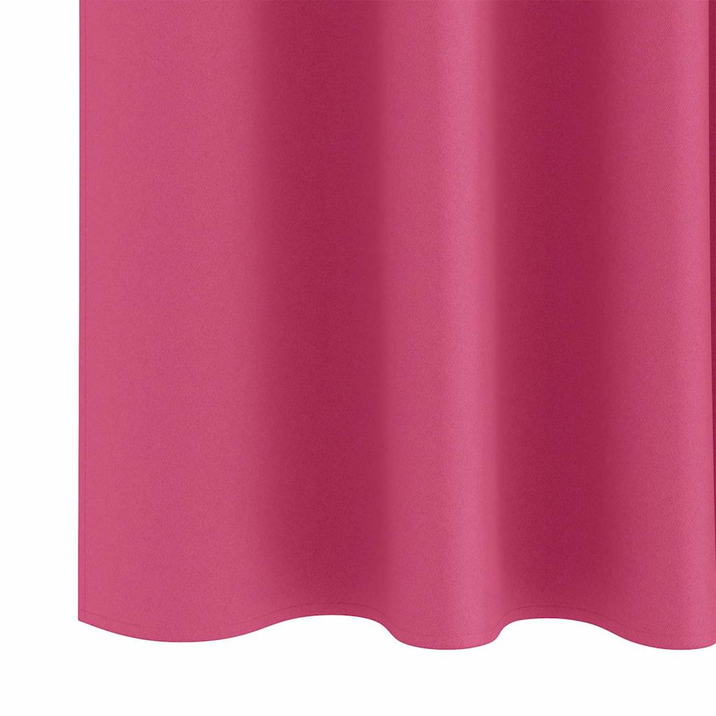 Blackout Curtains with Rings 2 pcs Bright Pink 140 x 140 cm