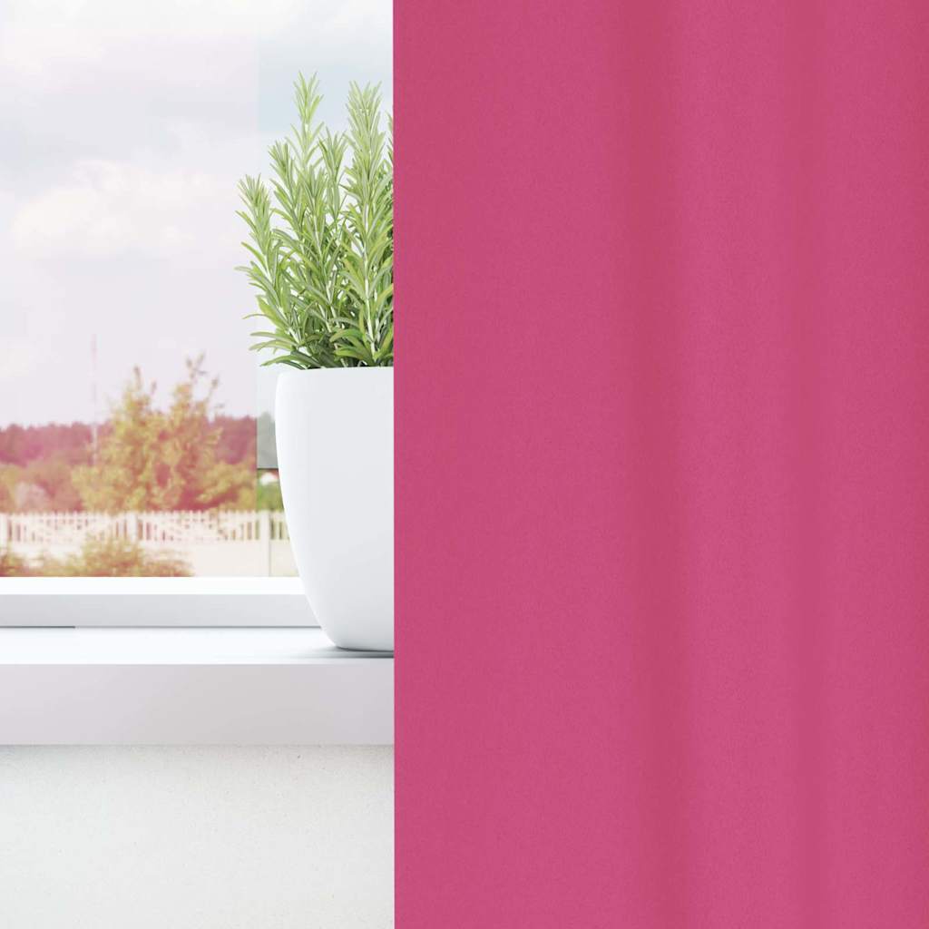 Blackout Curtains with Rings 2 pcs Bright Pink 175 x 140 cm