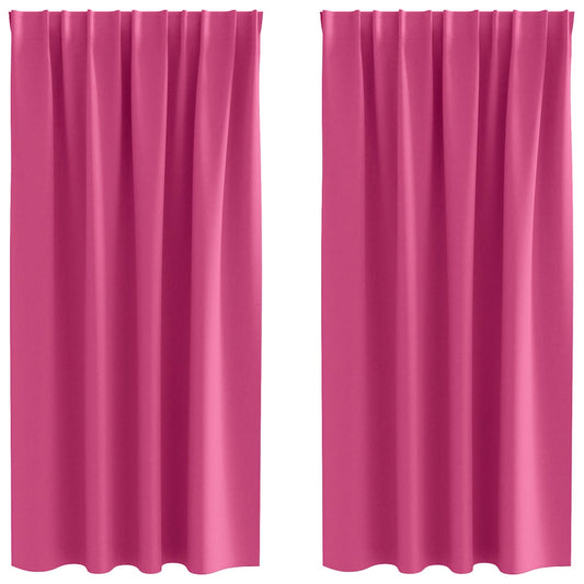 Blackout Curtains with Rings 2 pcs Bright Pink 175 x 140 cm