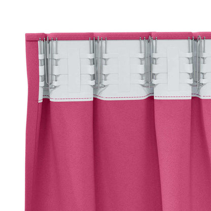 Blackout Curtains with Rings 2 pcs Bright Pink 245 x 140 cm
