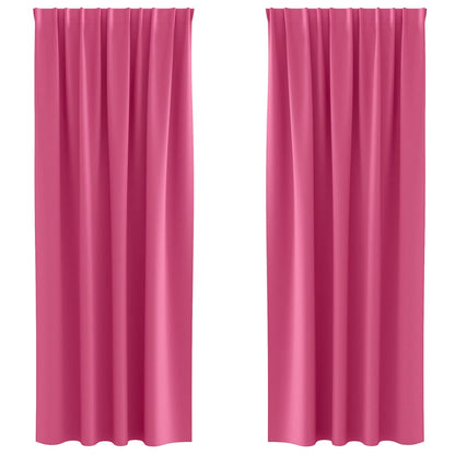 Blackout Curtains with Rings 2 pcs Bright Pink 245 x 140 cm