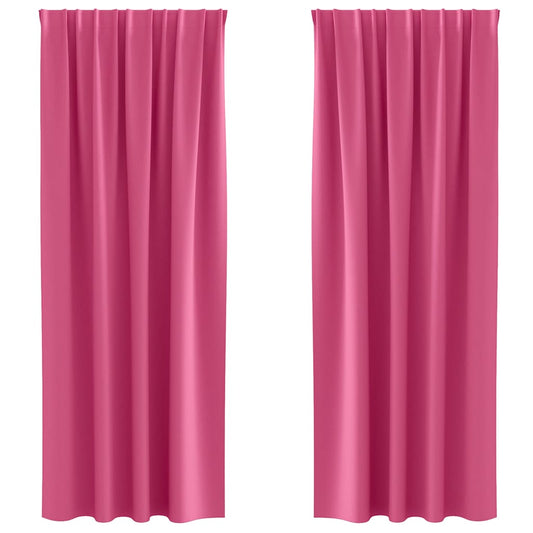 Blackout Curtains with Rings 2 pcs Bright Pink 260 x 140 cm