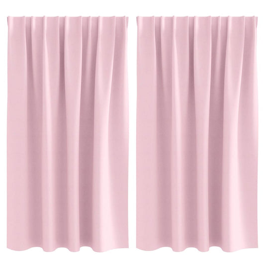 Blackout Curtains with Rings 2 pcs Baby Pink 140 x 140 cm