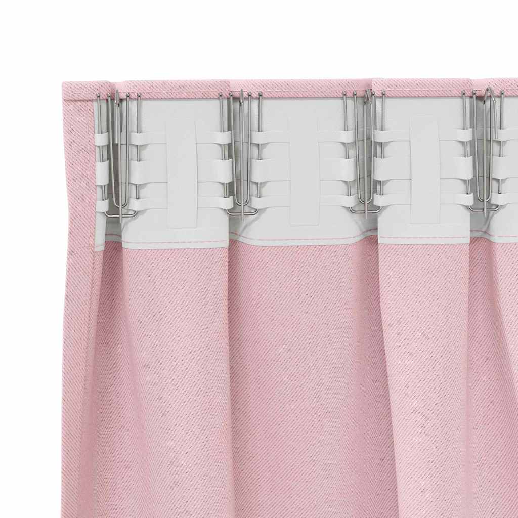 Blackout Curtains with Rings 2 pcs Baby Pink 225 x 140 cm