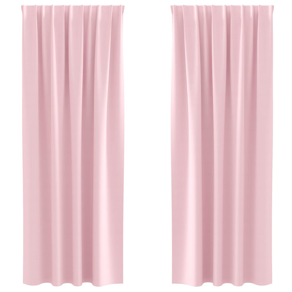 Blackout Curtains with Rings 2 pcs Baby Pink 225 x 140 cm