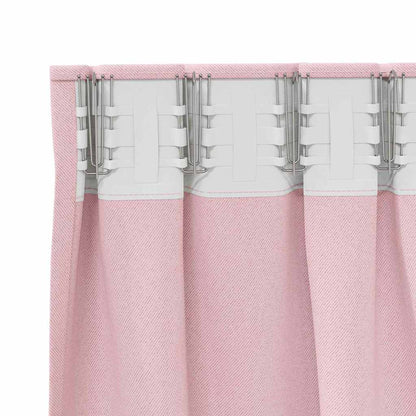 Blackout Curtains with Rings 2 pcs Baby Pink 245 x 140 cm