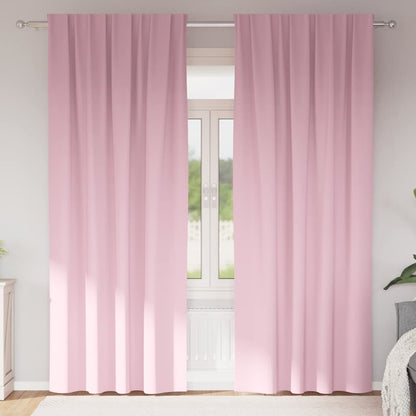 Blackout Curtains with Rings 2 pcs Baby Pink 245 x 140 cm