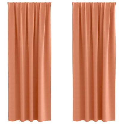 Blackout Curtains with Rings 2 pcs Terracotta 225 x 140 cm