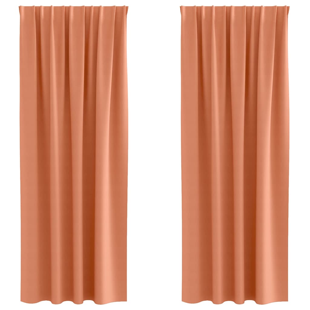 Blackout Curtains with Rings 2 pcs Terracotta 260 x 140 cm