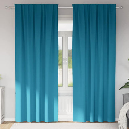 Blackout Curtains with Rings 2 pcs Turquoise 260 x 140 cm