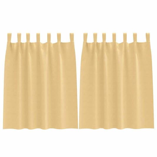 Blackout Curtains with Rings 2 pcs Beige 140 x 140 cm Polyester