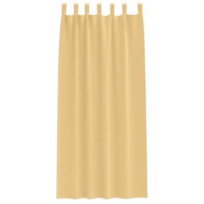 Blackout Curtains with Rings 2 pcs Beige 225 x 140 cm Polyester