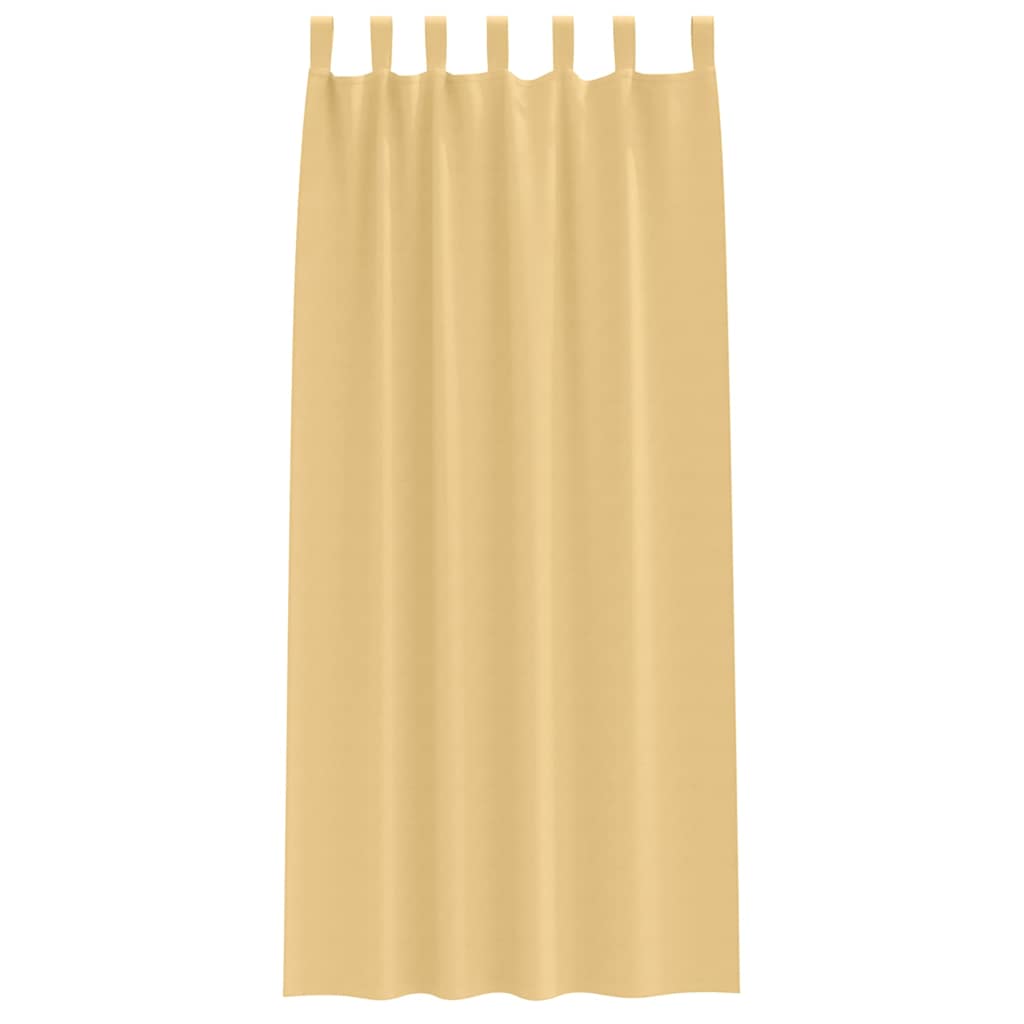Blackout Curtains with Rings 2 pcs Beige 260 x 140 cm Polyester