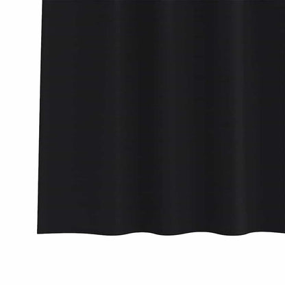 Blackout Curtains with Rings 2 pcs Black 140 x 140 cm Polyester