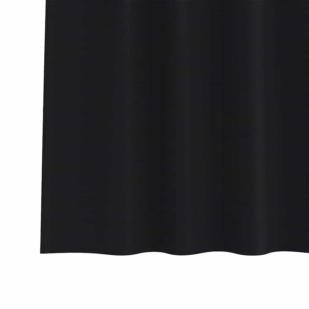 Blackout Curtains with Rings 2 pcs Black 225 x 140 cm Polyester