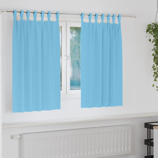 Blackout Curtains with Rings 2 pcs Light Blue 140 x 140 cm