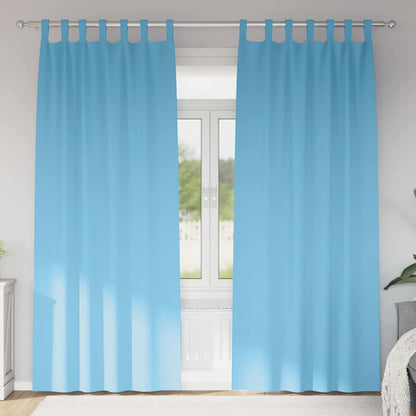 Blackout Curtains with Rings 2 pcs Light Blue 225 x 140 cm