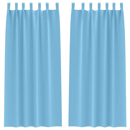 Blackout Curtains with Rings 2 pcs Light Blue 225 x 140 cm