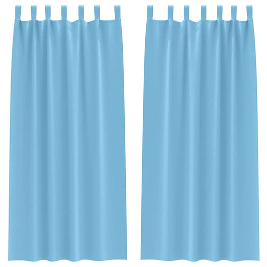 Blackout Curtains with Rings 2 pcs Light Blue 245 x 140 cm