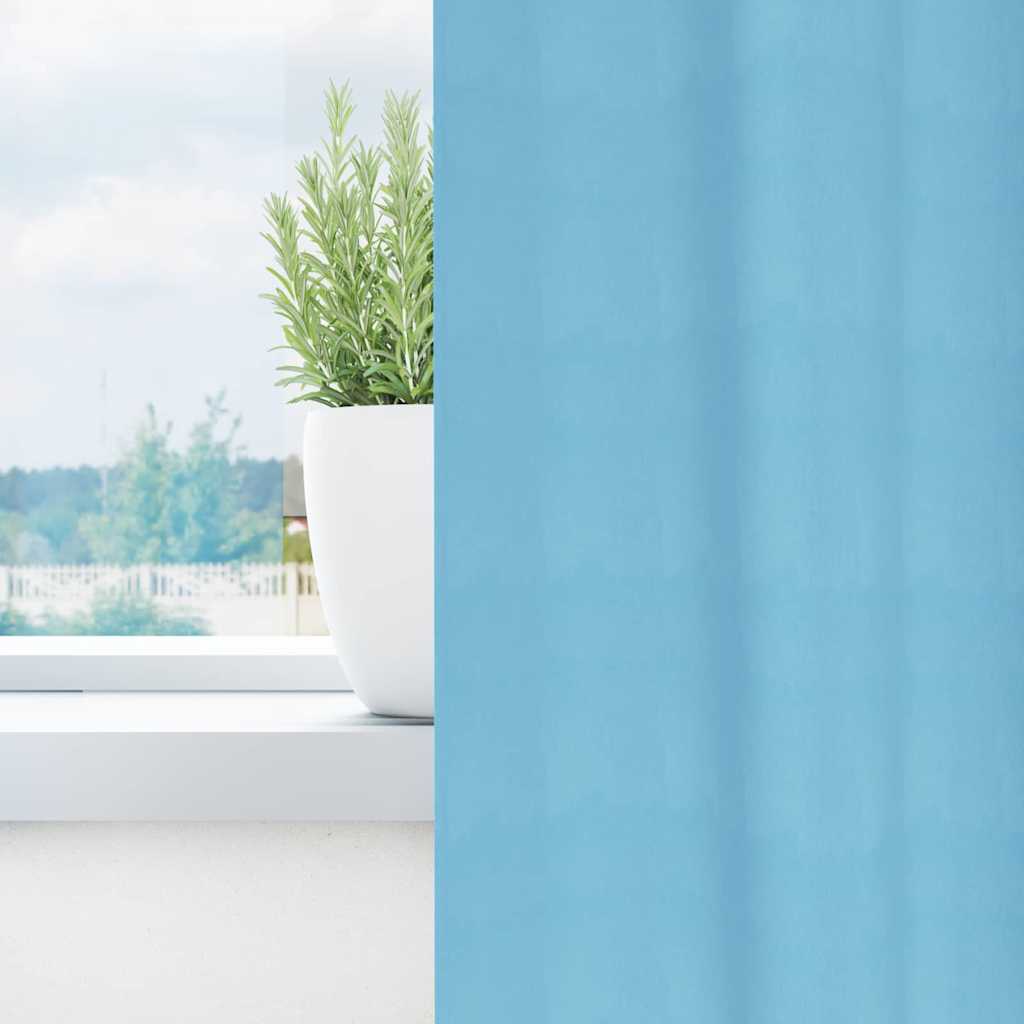 Blackout Curtains with Rings 2 pcs Light Blue 260 x 140 cm