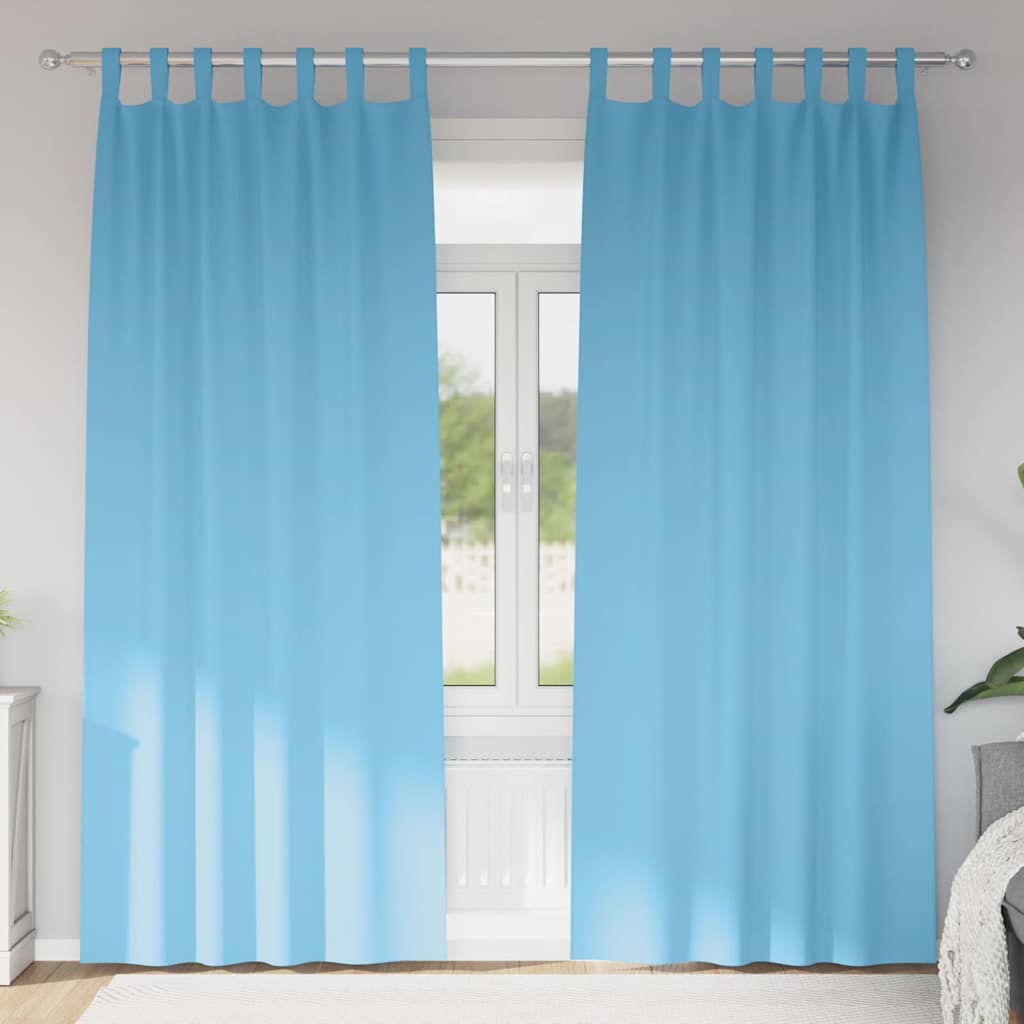 Blackout Curtains with Rings 2 pcs Light Blue 260 x 140 cm