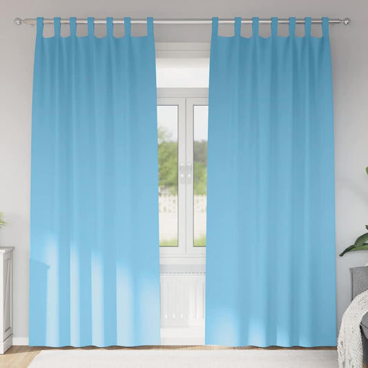 Blackout Curtains with Rings 2 pcs Light Blue 260 x 140 cm