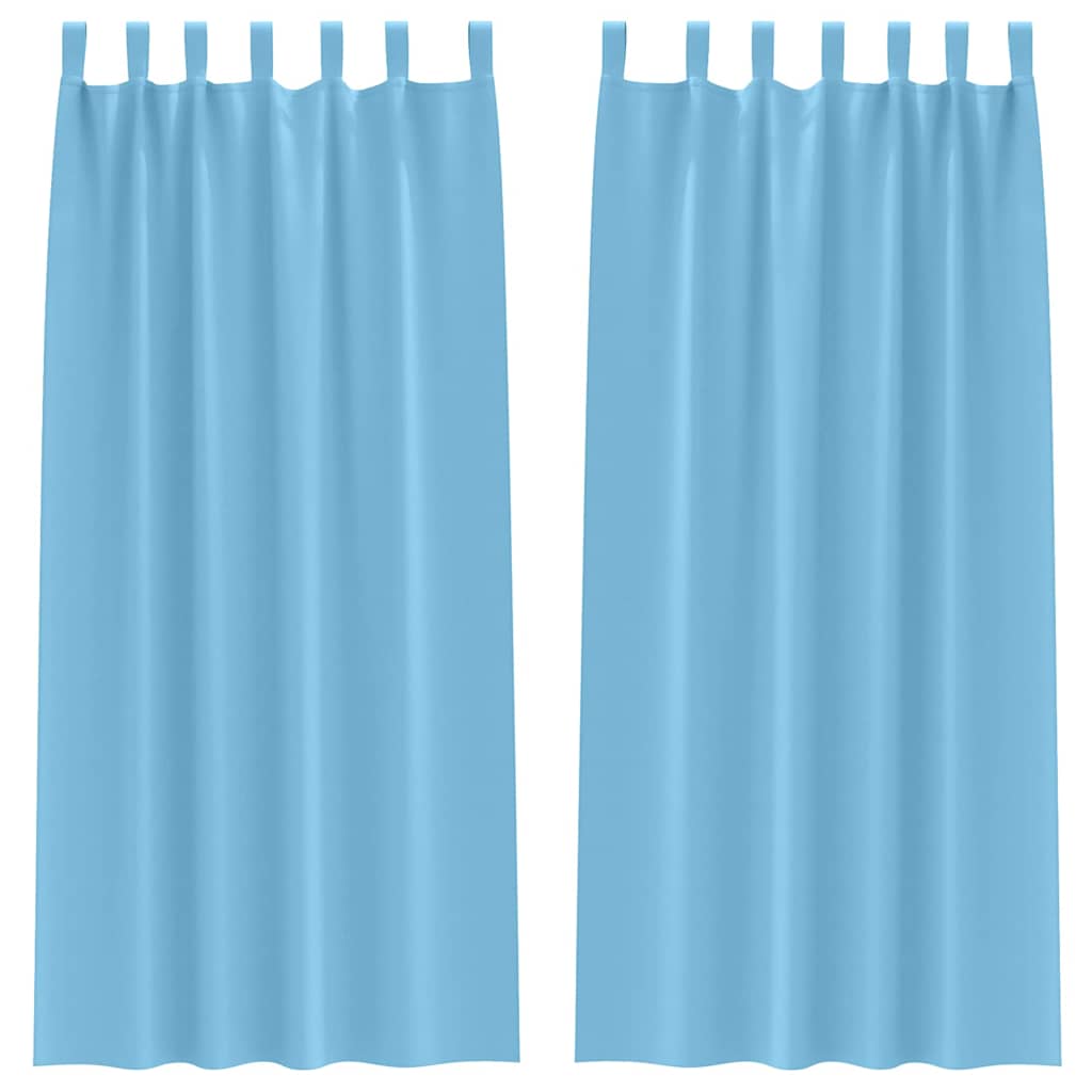 Blackout Curtains with Rings 2 pcs Light Blue 260 x 140 cm