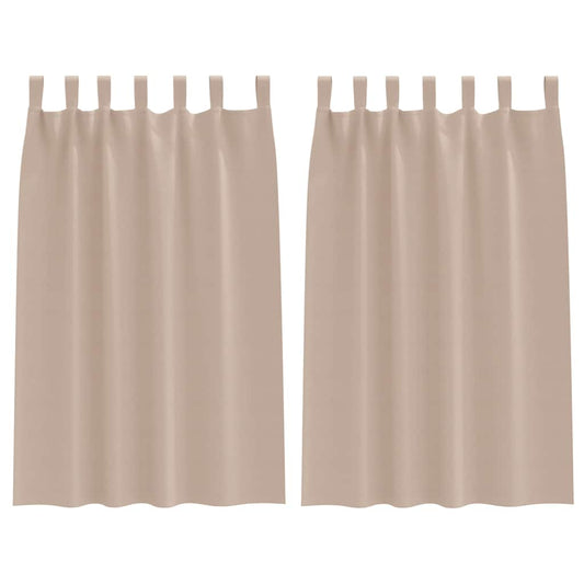 Blackout Curtains with Rings 2 pcs Taupe 175 x 140 cm Polyester