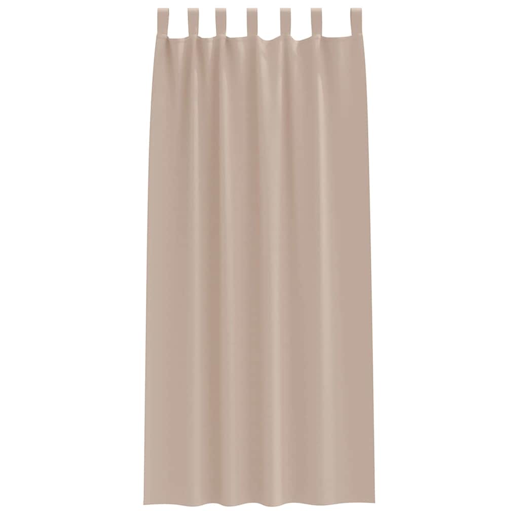 Blackout Curtains with Rings 2 pcs Taupe 225 x 140 cm Polyester
