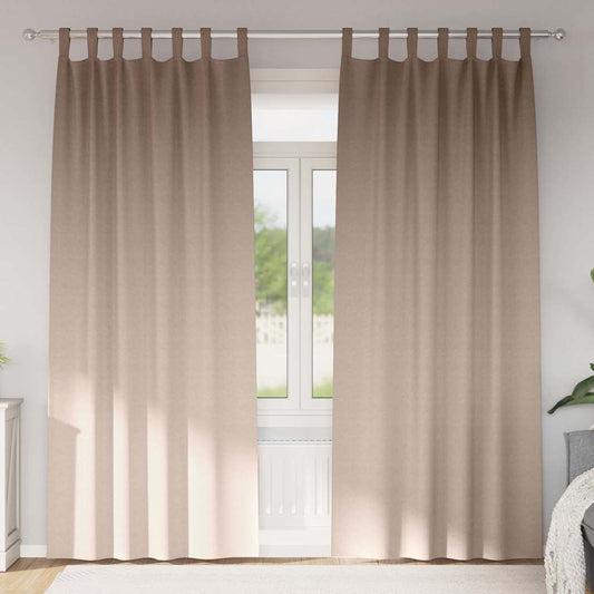 Blackout Curtains with Rings 2 pcs Taupe 245 x 140 cm Polyester