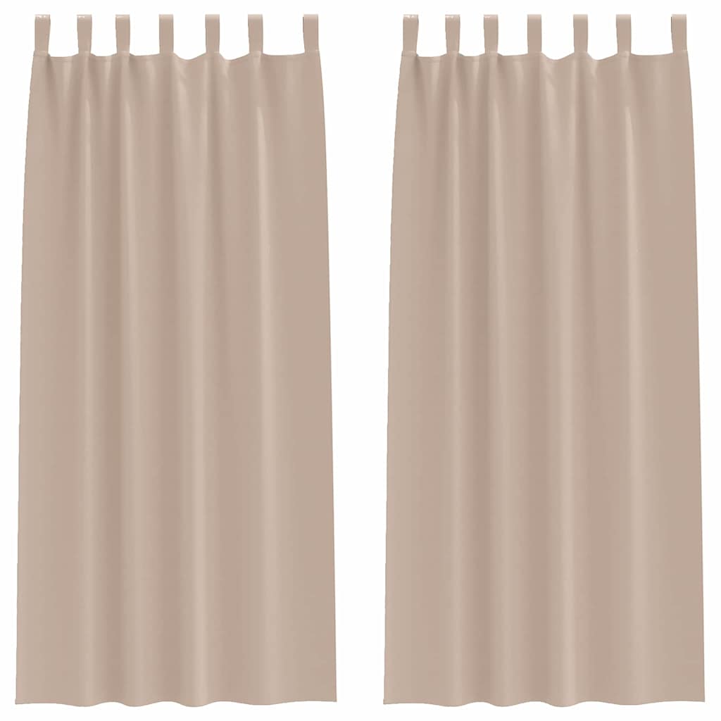 Blackout Curtains with Rings 2 pcs Taupe 260 x 140 cm Polyester