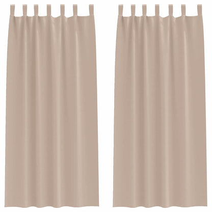 Blackout Curtains with Rings 2 pcs Taupe 260 x 140 cm Polyester