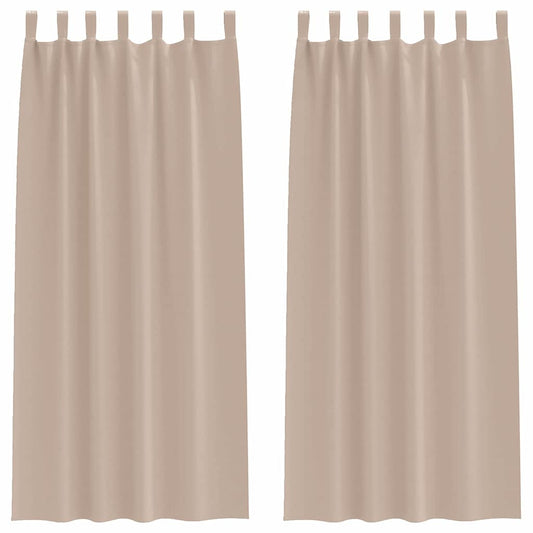 Blackout Curtains with Rings 2 pcs Taupe 260 x 140 cm Polyester