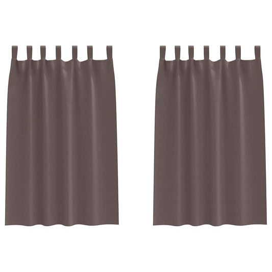 Blackout Curtains with Rings 2 pcs Dark Brown 175 x 140 cm