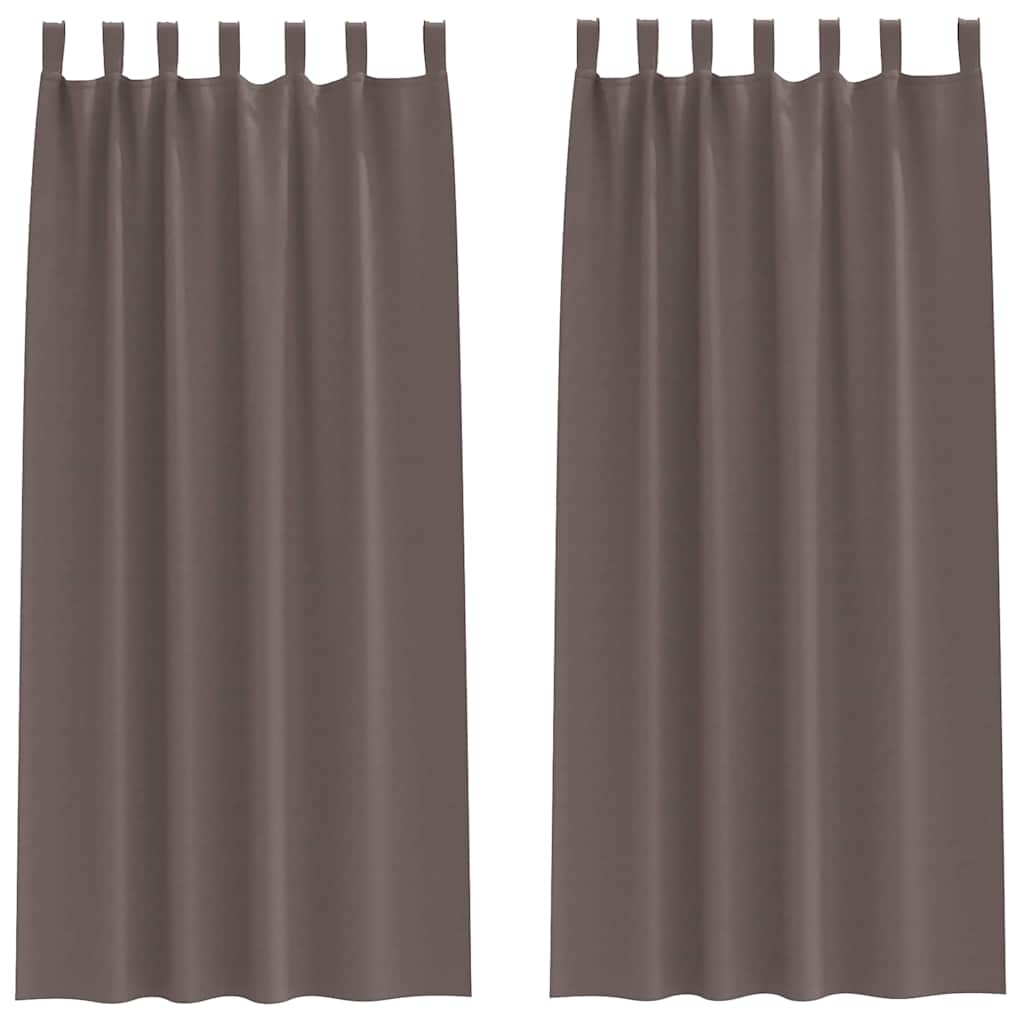 Blackout Curtains with Rings 2 pcs Dark Brown 225 x 140 cm