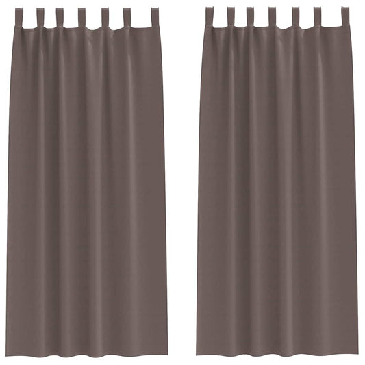 Blackout Curtains with Rings 2 pcs Dark Brown 245 x 140 cm