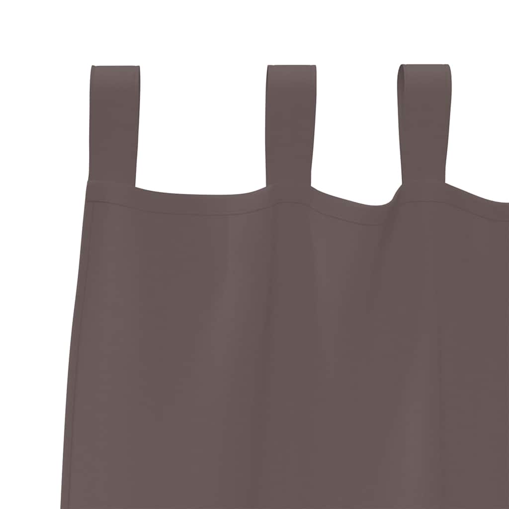 Blackout Curtains with Rings 2 pcs Dark Brown 260 x 140 cm
