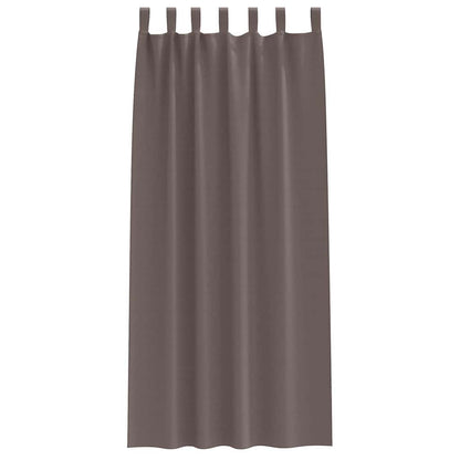 Blackout Curtains with Rings 2 pcs Dark Brown 260 x 140 cm