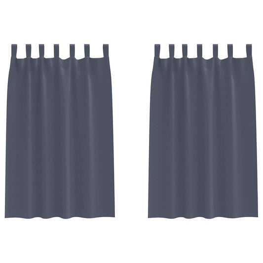 Blackout Curtains with Rings 2 pcs Anthracite 175 x 140 cm