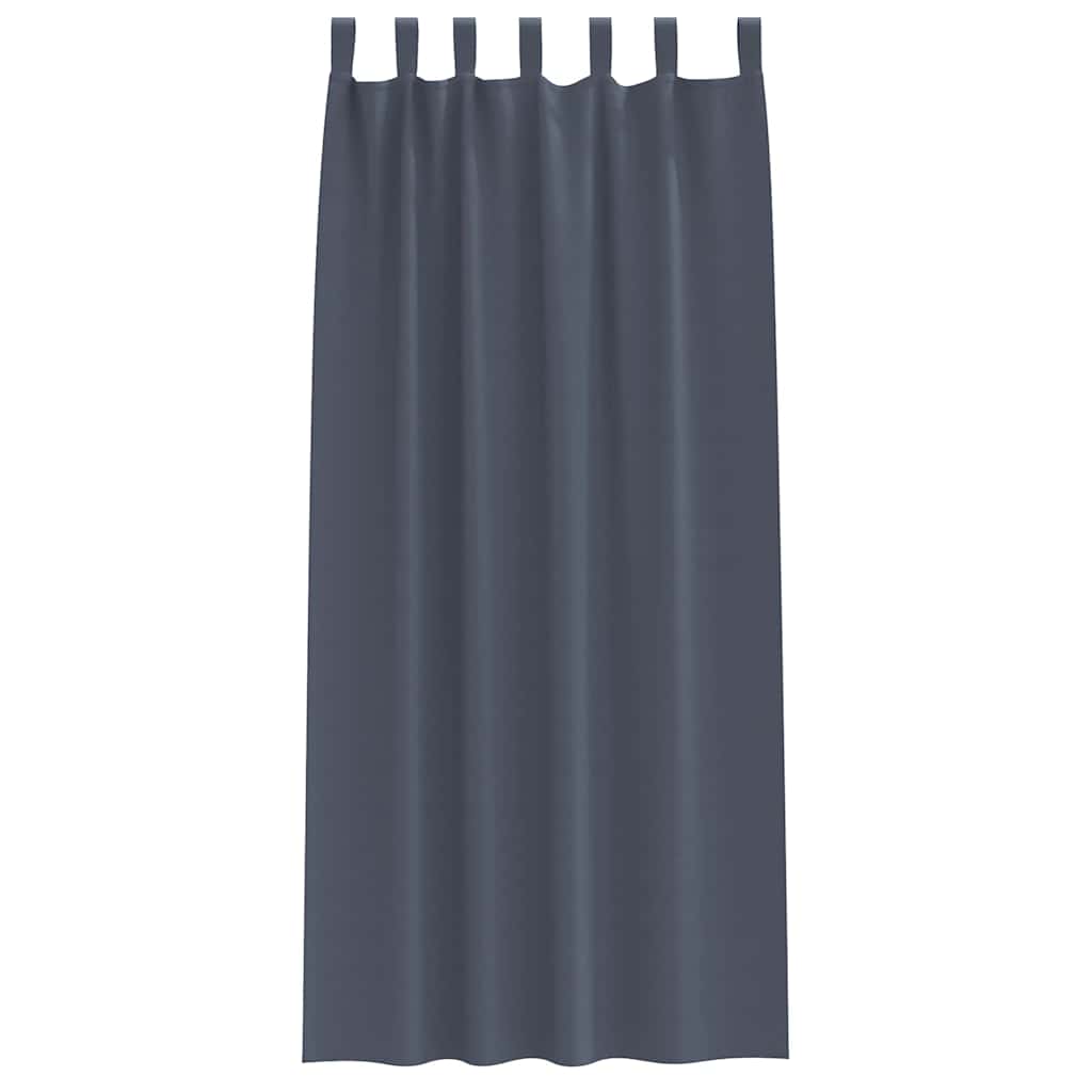 Blackout Curtains with Rings 2 pcs Anthracite 225 x 140 cm