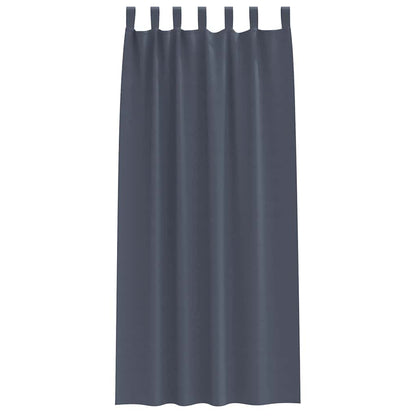 Blackout Curtains with Rings 2 pcs Anthracite 225 x 140 cm