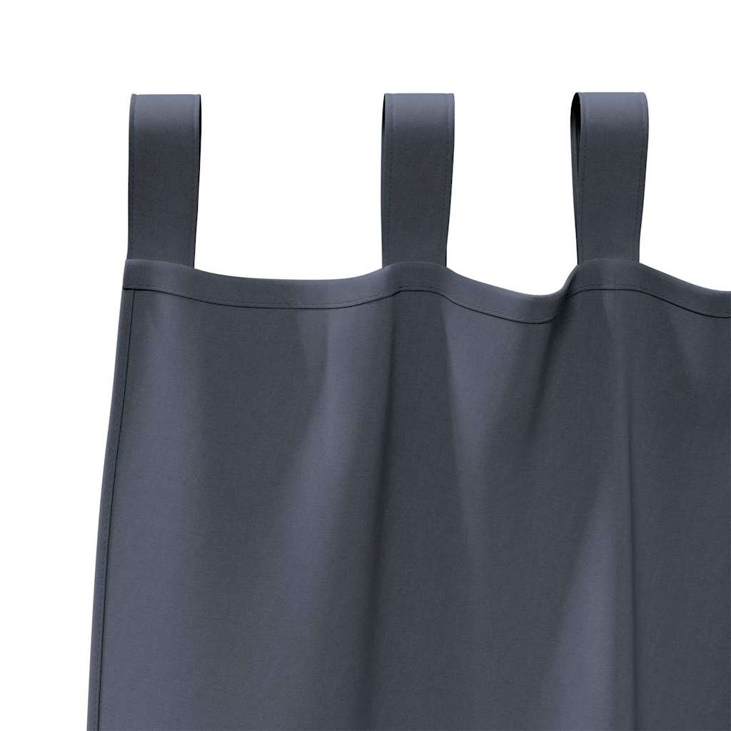Blackout Curtains with Rings 2 pcs Anthracite 245 x 140 cm