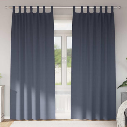 Blackout Curtains with Rings 2 pcs Anthracite 245 x 140 cm