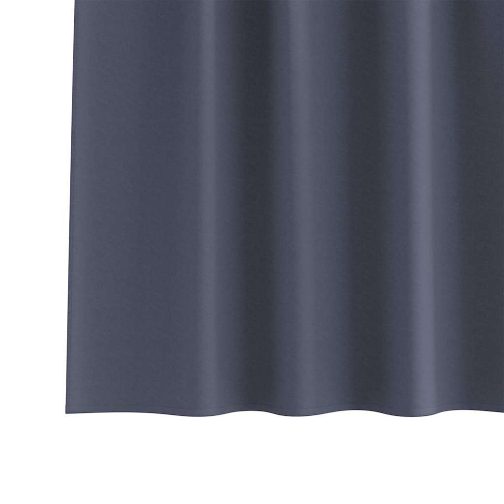 Blackout Curtains with Rings 2 pcs Anthracite 260 x 140 cm