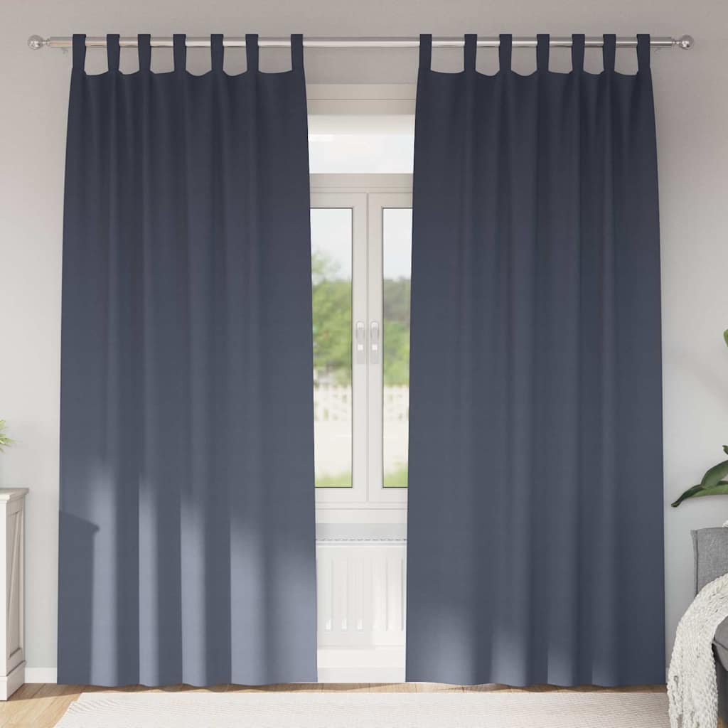 Blackout Curtains with Rings 2 pcs Anthracite 260 x 140 cm