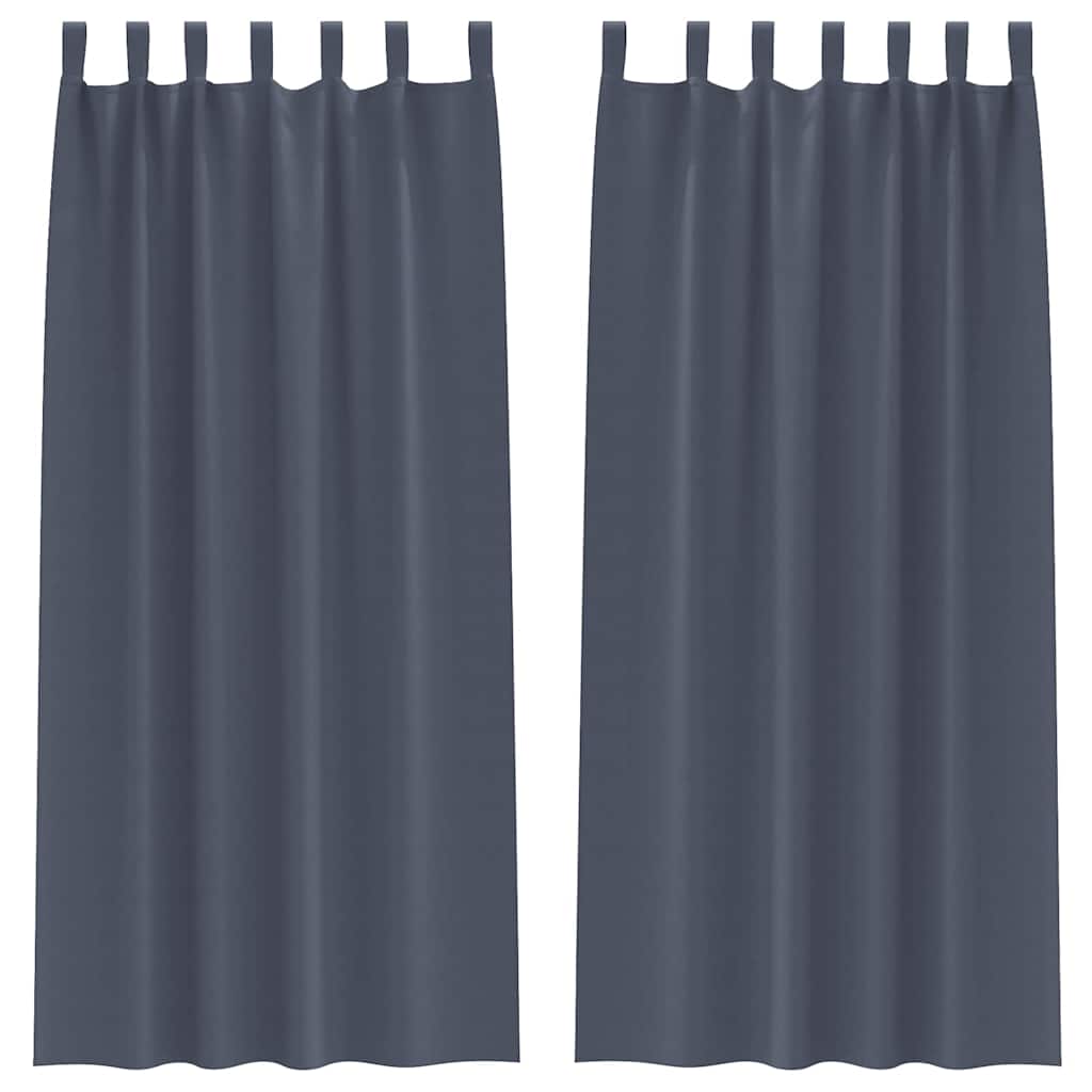 Blackout Curtains with Rings 2 pcs Anthracite 260 x 140 cm
